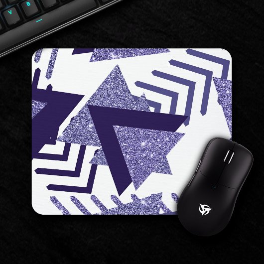80er Cool Abstrakt | Lila Passionsformen Muster Mousepad