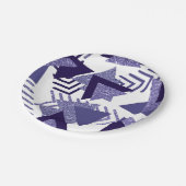 80er Cool Abstrakt | Lila Passionsformen Muster Pappteller (Schrägansicht)