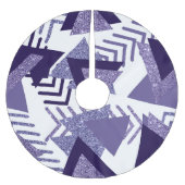 80er Cool Abstrakt | Lila Passionsformen Muster Polyester Weihnachtsbaumdecke (Vorderseite)