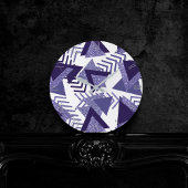 80er Cool Abstrakt | Lila Passionsformen Muster Runde Wanduhr