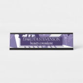 80er Cool Abstrakt | Lila Passionsformen Muster Schreibtischnamensplakette (Vorderseite )