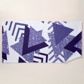 80er Cool Abstrakt | Lila Passionsformen Muster Strandtuch (Vorderseite)