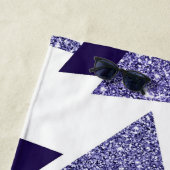 80er Cool Abstrakt | Lila Passionsformen Muster Strandtuch (Beispiel)