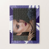 80er Cool Abstrakt | Monogram Lila Passionsformen Puzzle (Vertikal)