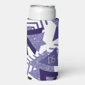 80er Cool Abstrakt | Monogram Lila Passionsformen Selters Dosenkühler (Seltzer Vorderseite)