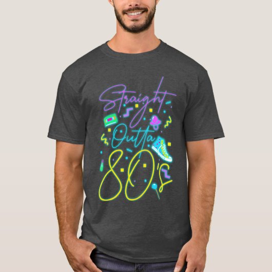 80er Cool Neon-Schild Geschenk T-Shirt (Vorderseite)