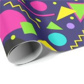 80er der alten Schule cooles mehrfarbiges Muster Geschenkpapier (Rolleneckpunkt)