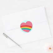 80er dicke Regenbogen-Herz-Aufkleber Runder Aufkleber (Umschlag)