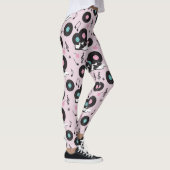 80er Disco Retro Rosa Vinyl Platten Leggings (Rechts)