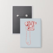 80er-Drehscheibe Button (Vorderseite/Rückseite)