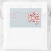 80er-Drehscheibe Rechteckiger Aufkleber (Tasche)