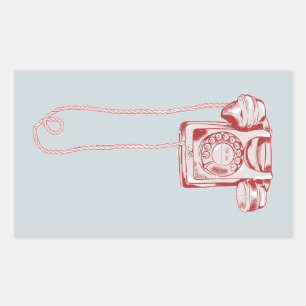 80er-Drehscheibe Rechteckiger Aufkleber