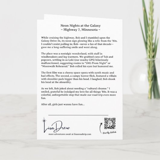 ’80er Drive-In Nostalgie Grußkarte - Fun Retro Dankeskarte (Rückseite)