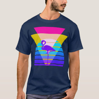 80er Flamingo Nostalgic Graphic T-Shirt