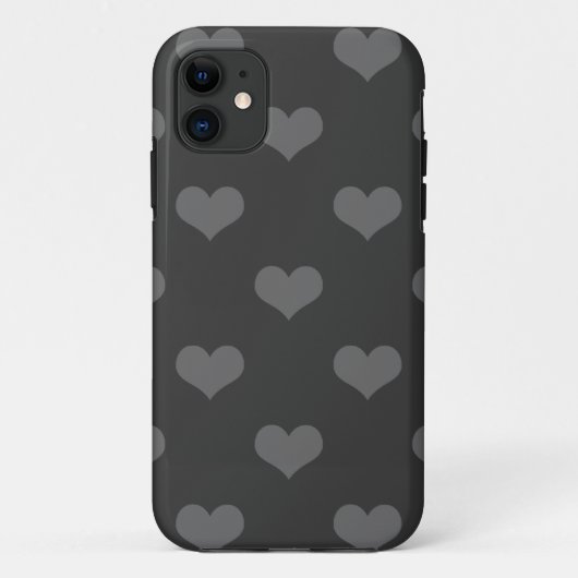 80er Flanell grau Herzen Emo Mädchen Gothic Muster Case-Mate iPhone Hülle (Rückseite)