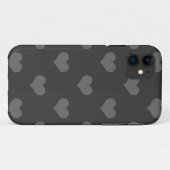 80er Flanell grau Herzen Emo Mädchen Gothic Muster Case-Mate iPhone Hülle (Rückseite (Horizontal))