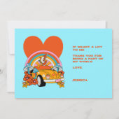 80er Flashback Vintag Retro Geburtstag Foto Blau Dankeskarte (Rückseite)