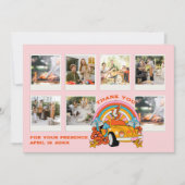 80er Flashback Vintag Retro Geburtstag Foto Rosa Dankeskarte (Vorderseite)