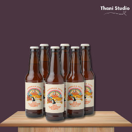 80er Flashback Vintag Retro Geburtstagsparty Beige Bierflaschenetikett