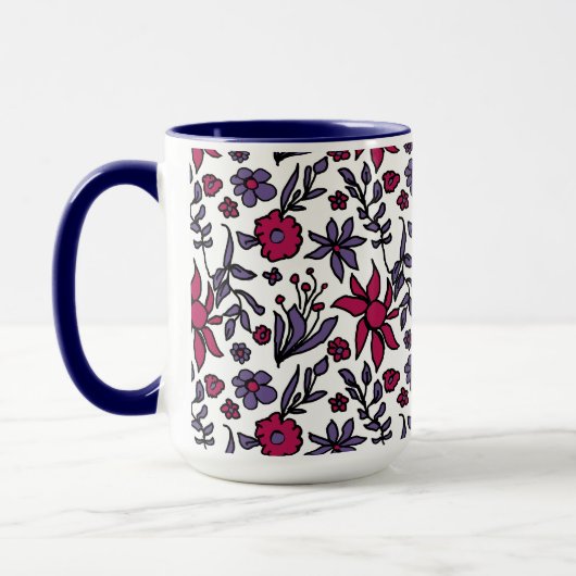 80er Floral Design Big Tasse (Links)
