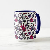 80er Floral Design Big Tasse (VorderseiteRechts)