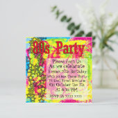 80er Fluro Party Einladungen (Stehend Vorderseite)