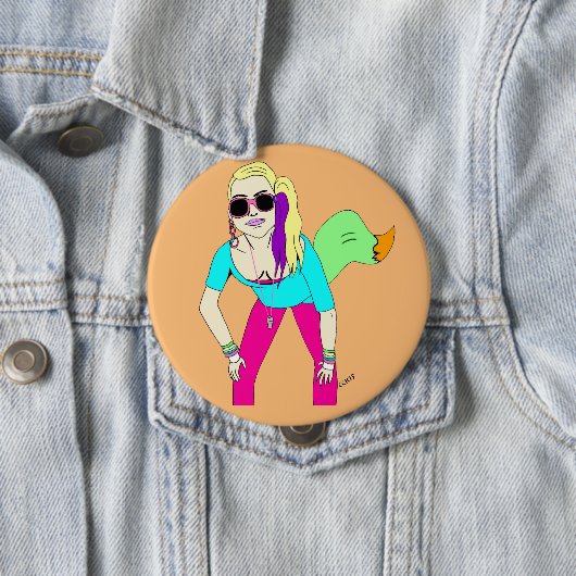 80er Foxy Girl Button (Beispiel)