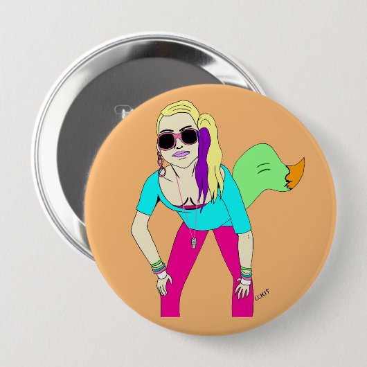 80er Foxy Girl Button (Vorne & Hinten)