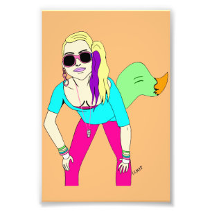 80er Foxy Girl Fotodruck