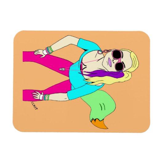 80er Foxy Girl Magnet (Horizontal)