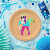 80er Foxy Girl Pappteller (Party)