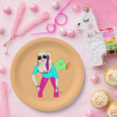80er Foxy Girl Pappteller (Party)
