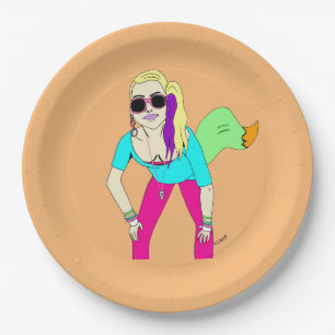 80er Foxy Girl Pappteller