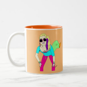 80er Foxy Girl Zweifarbige Tasse
