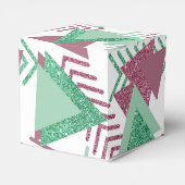 80er Fresh Abstrakt | Muster rosa und grüne Formen Geschenkschachtel (Rückseite)