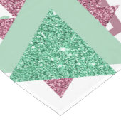 80er Fresh Abstrakt | Muster rosa und grüne Formen Kurzer Tischläufer (Ecke)