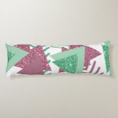 80er Fresh Abstrakt | Muster rosa und grüne Formen Seitenschläferkissen (Rückseite)