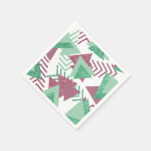 80er Fresh Abstrakt | Muster rosa und grüne Formen Serviette (Ecke)