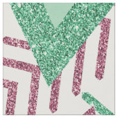 80er Fresh Abstrakt | Muster rosa und grüne Formen Stoff (Nahaufnahme)