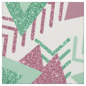 80er Fresh Abstrakt | Muster rosa und grüne Formen Stoff (Muster)