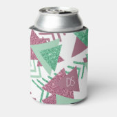 80er Fresh Abstrakt | Rosa und grüne Form Monogram Dosenkühler (Kanne Rückseite)