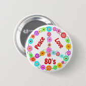 80er FriedensLiebe Button (Vorne & Hinten)