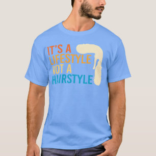 80er-Frisur Lebensstil, kein Haarschnitt, lustige T-Shirt