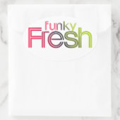 80er Funky Fresh Ovaler Aufkleber (Tasche)