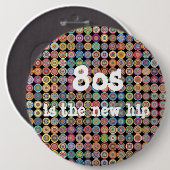 80er Funky Stylish Anspruchsvolles Nostalgisches M Button (Vorne & Hinten)