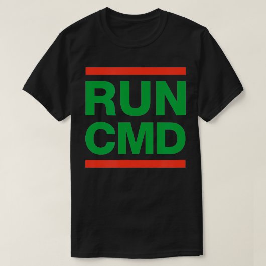 80er Geeks-Eingabeaufforderung ausführen CMD T-Shirt (Design vorne)