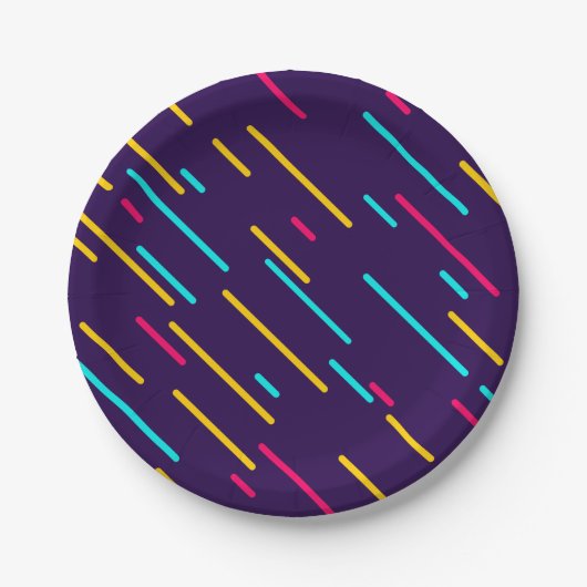 80er Geometric Art Pattern Geometric Fotografy Ge Pappteller (Vorderseite)