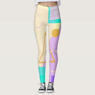 80er geometrisch funky Retromemphis Muster Legging Leggings