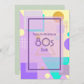 80er geometrische funky Retrogelbe Anzeigenkarte Ankündigung (Vorne/Hinten)