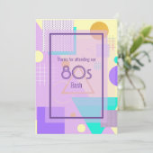 80er geometrische funky Retrogelbe Anzeigenkarte Ankündigung (Stehend Vorderseite)